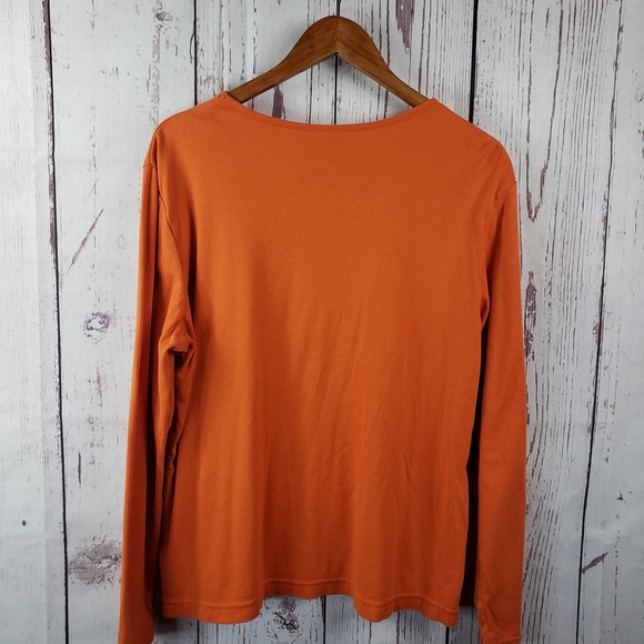 White Stag Halloween Witch T Shirt Womens Size XL Long Sleeve Sequin Orange - Picture 5 of 6